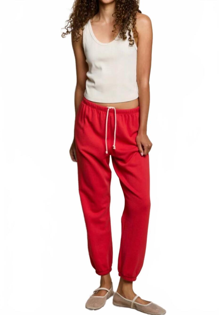 NEW PERFECTWHITETEE johnny ankle jogger in poppy red